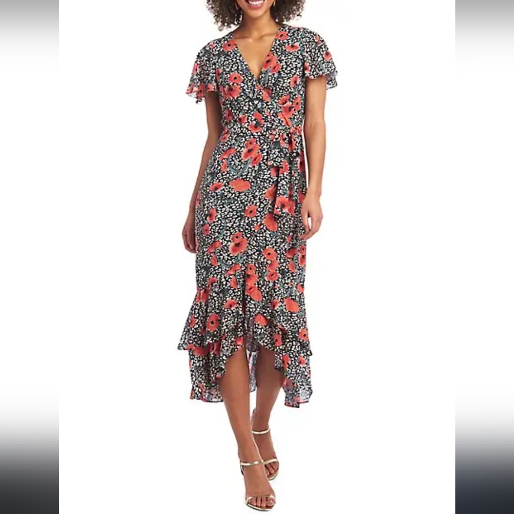 SALE! 🖤Rachel Rachel Roy Floral Flutter Sleeve Floral Midi Dress